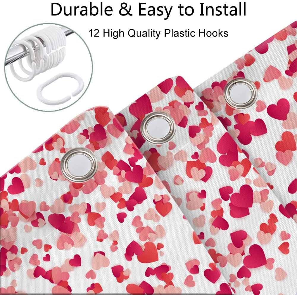 Valentine Red Heart Shower Curtain