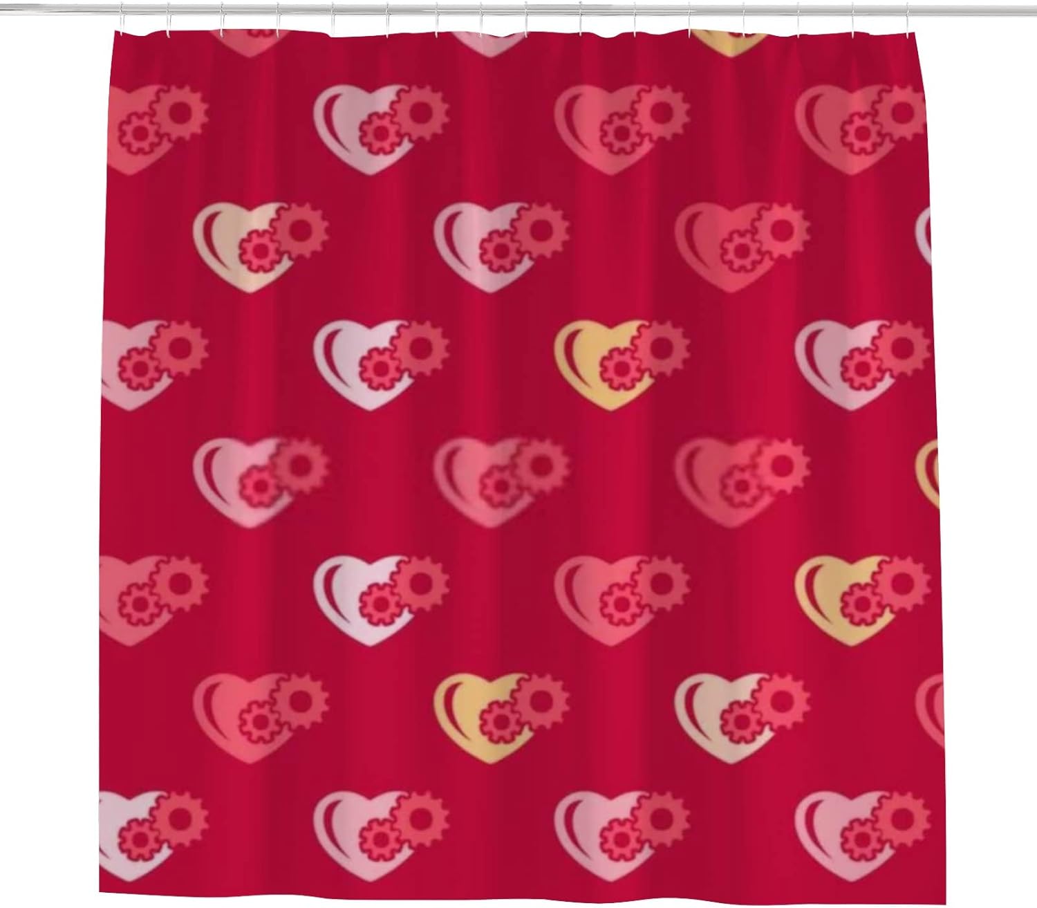 Durable 60x72 inch shower curtain 12 hooks Valentines Day