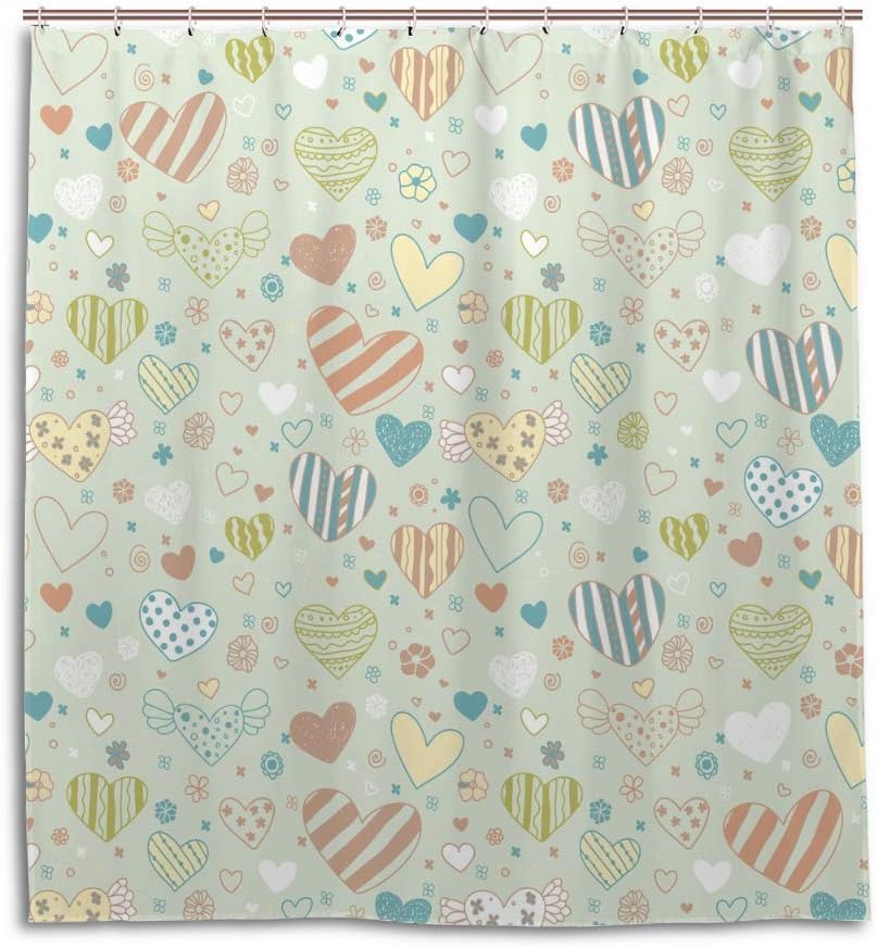 ZHIHUI Waterproof Shower Curtain Set 60x72 inch