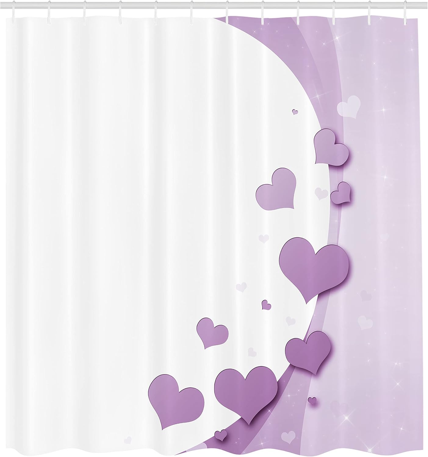 Ambesonne Love Shower Curtain Pastel Purple Valentines Day