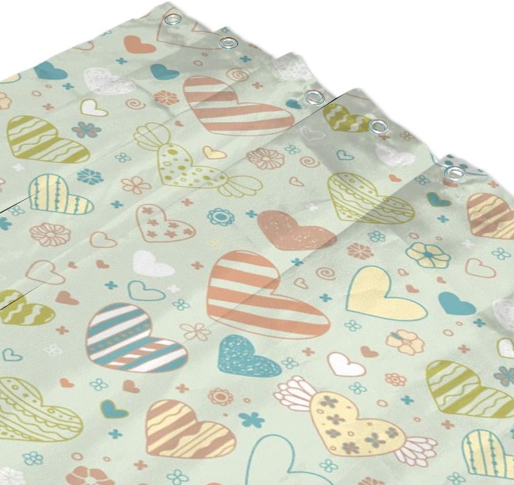 ZHIHUI Waterproof Shower Curtain Set 60x72 inch