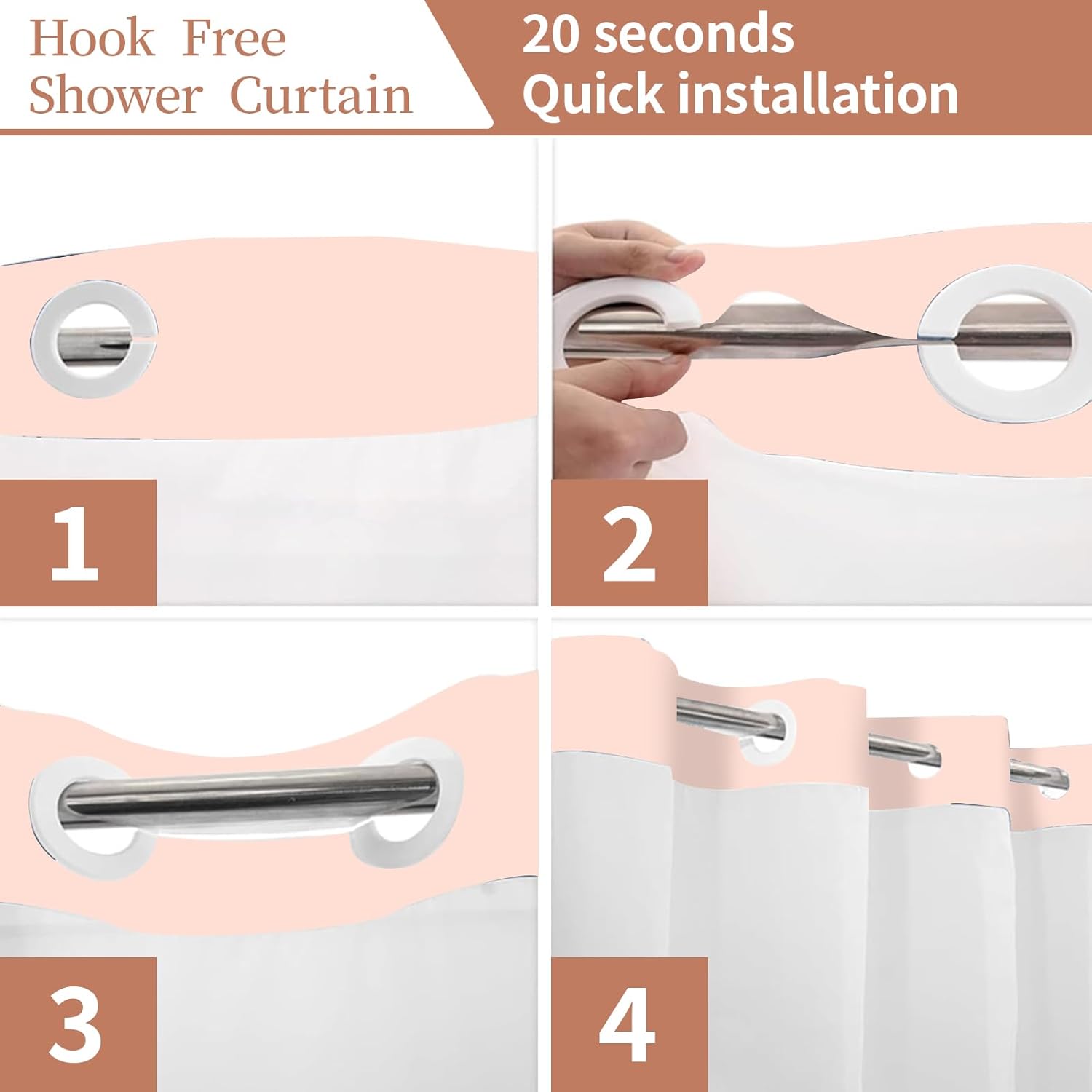 No Hook Boho Shower Curtain