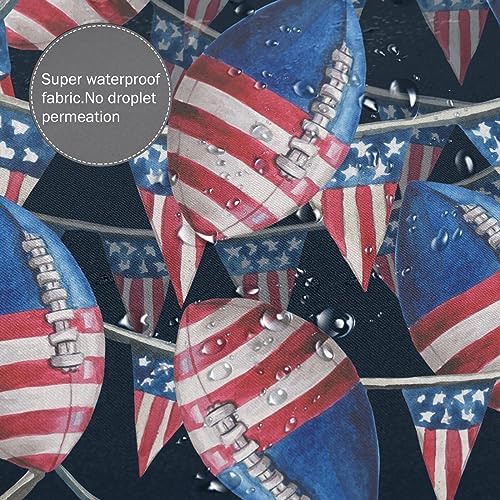 USA Star Flags American Football Shower Curtain 72x72 Inches with Hooks