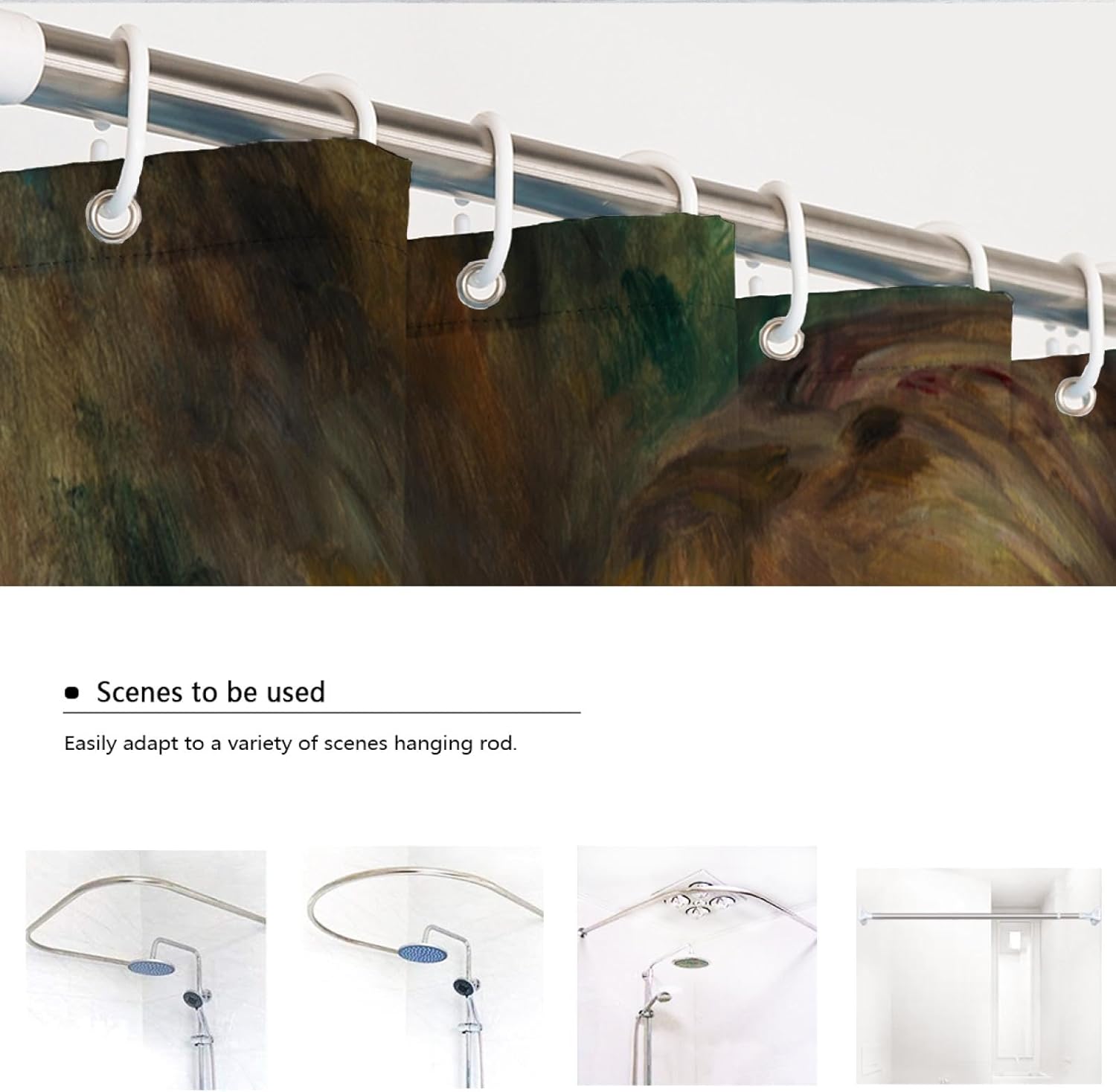 FEIPUHOME Art Post-Impressionism Shower Curtains Set with Hooks