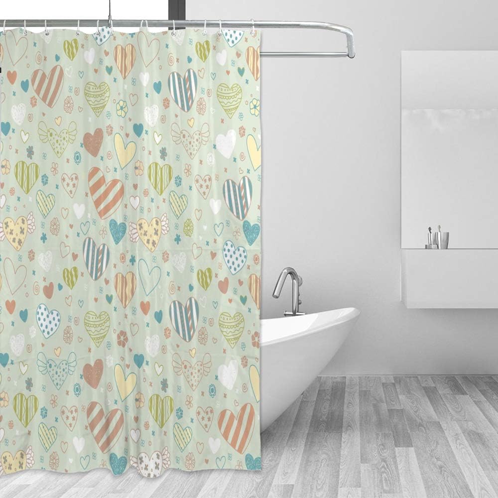ZHIHUI Waterproof Shower Curtain Set 60x72 inch