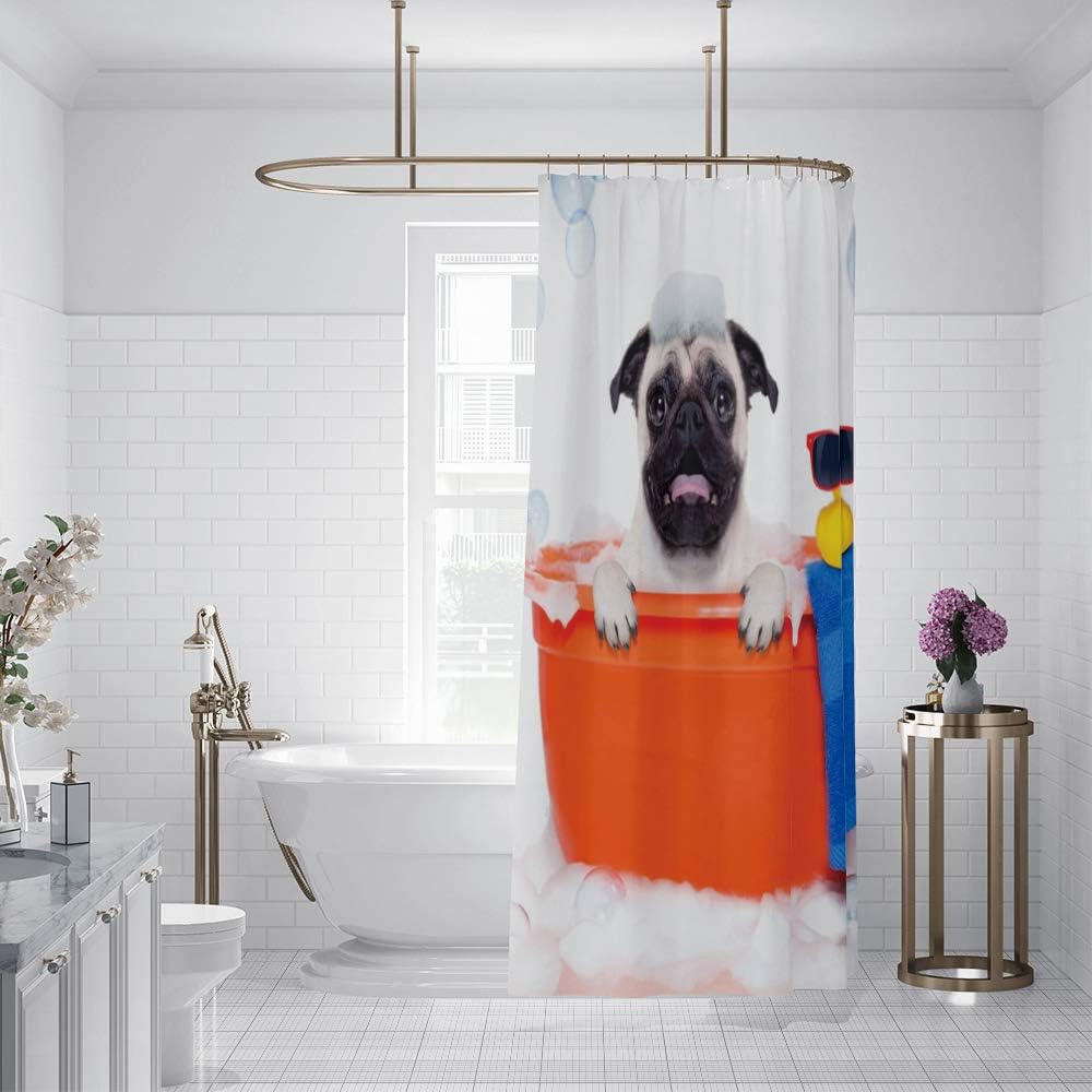 OERJU Cute Animal Shower Curtain Set with Hooks
