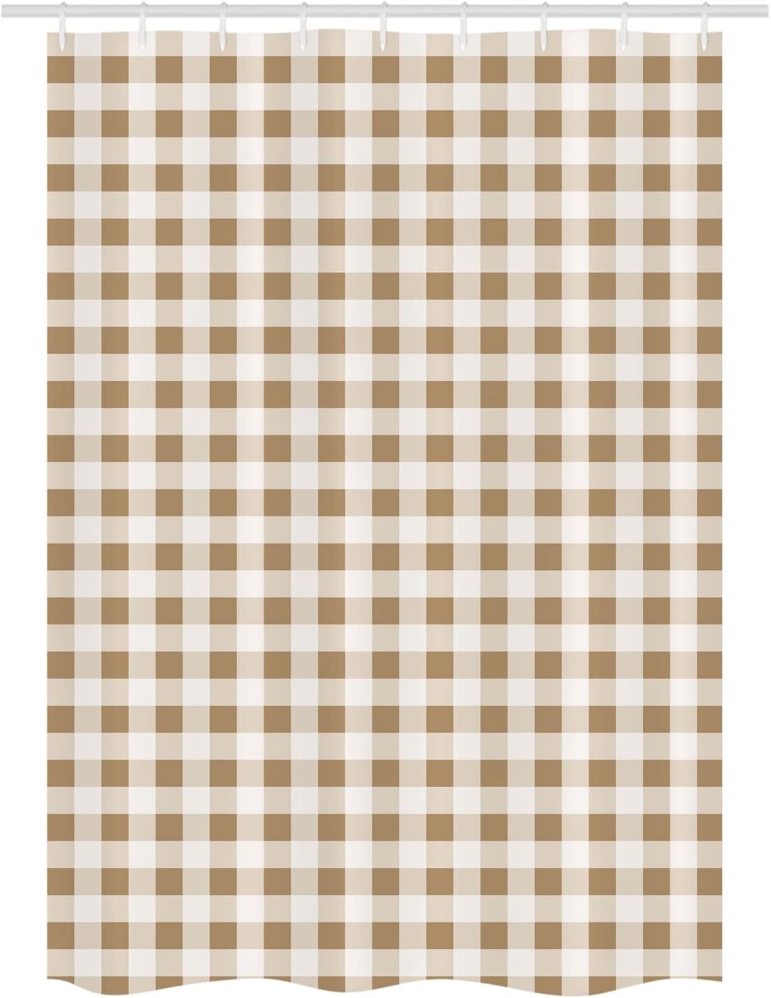 Lunarable Retro Set - Checkered Grid Geometric shower curtain with hooks