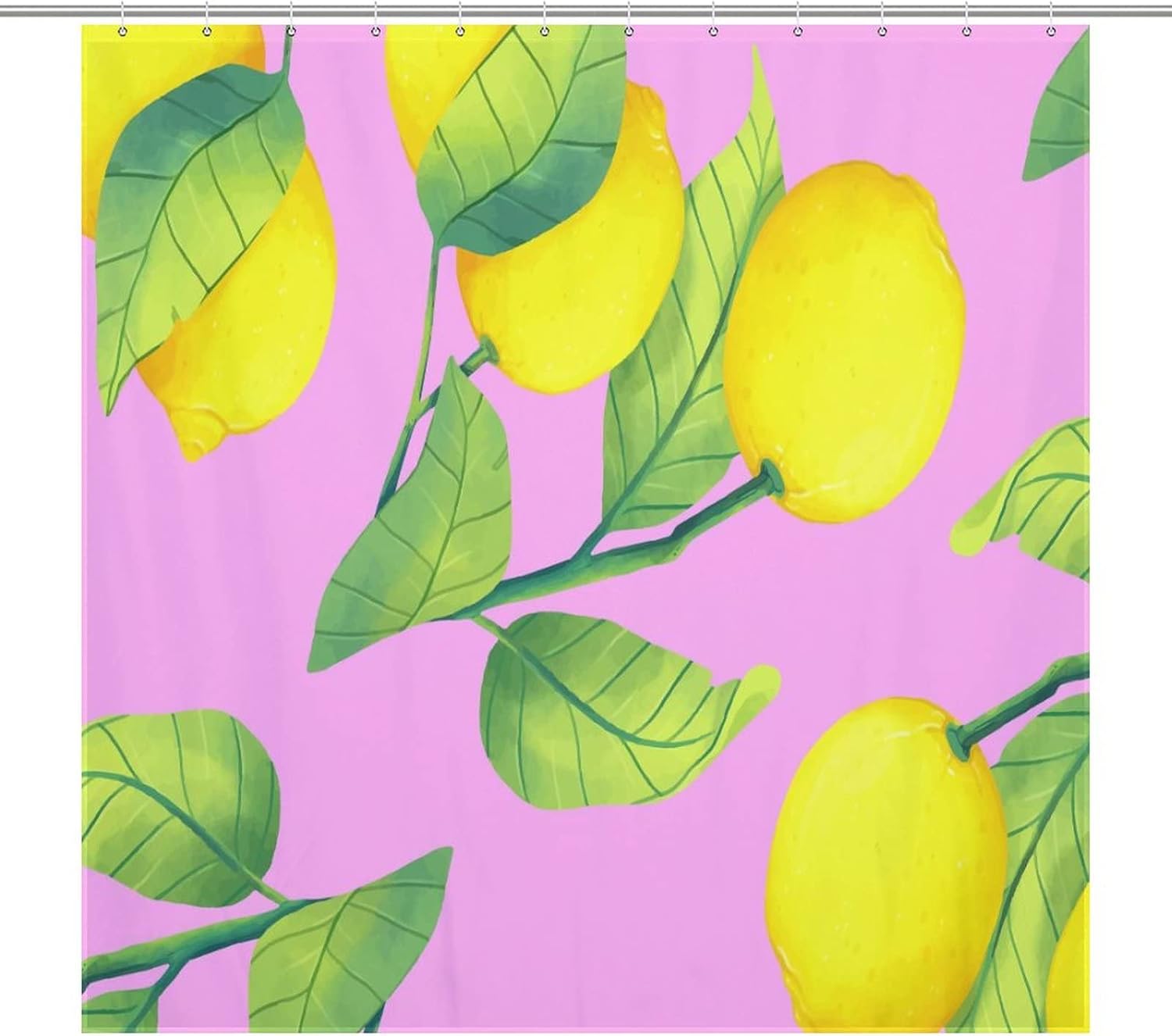 Sweet Natural Fruit Pattern Bath Curtain with 12 Hooks