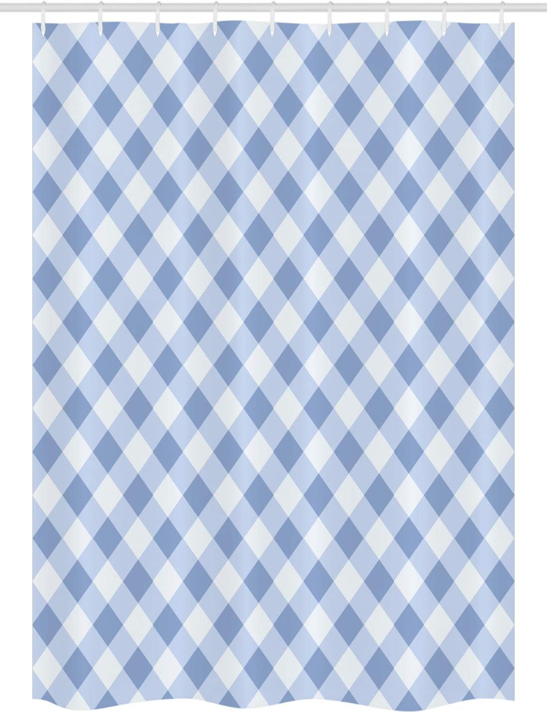 Ambesonne Geometric Stall Shower Curtain Set with Hooks 54x78 Slate Blue Pale Blue
