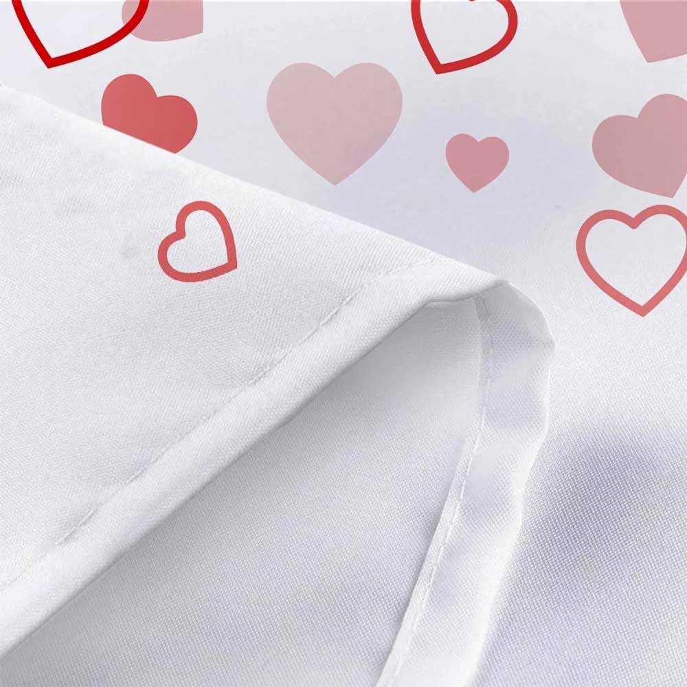 JAWO Valentines Red Heart Shower Curtain Set