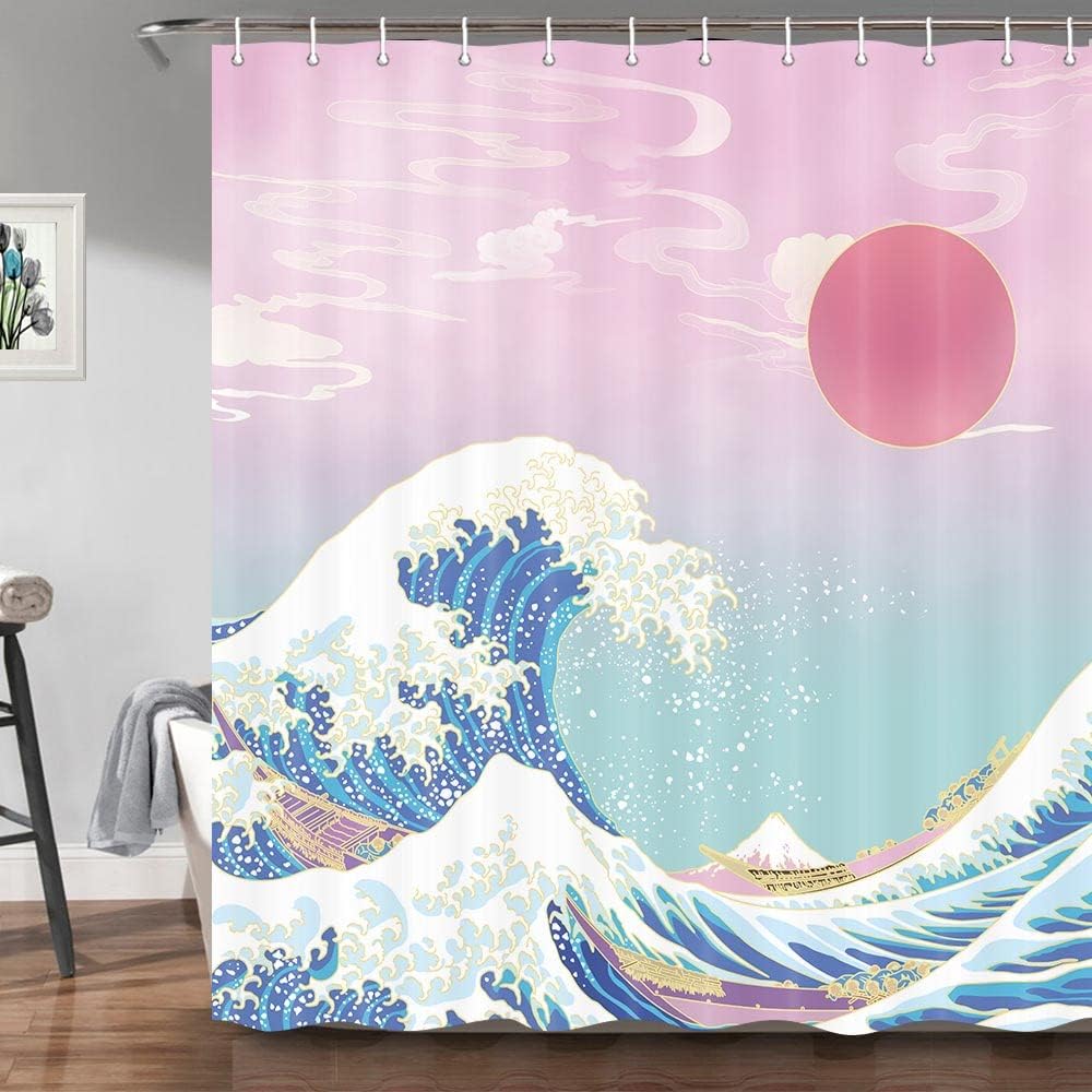 Adorable Japanese Anime Sunset WashableShow Curtain Set
