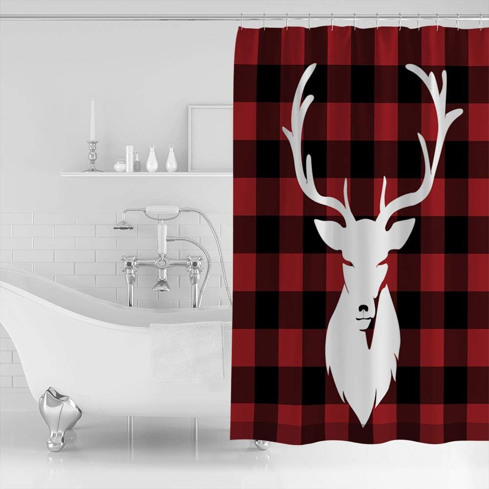 Waterproof 78-inch Shower Curtain with 12 Hooks