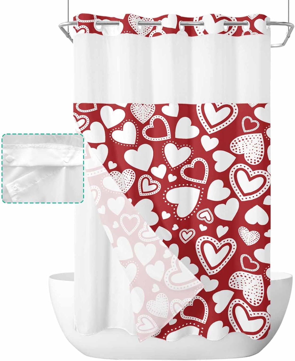 Love Valentines Shower Curtain Set