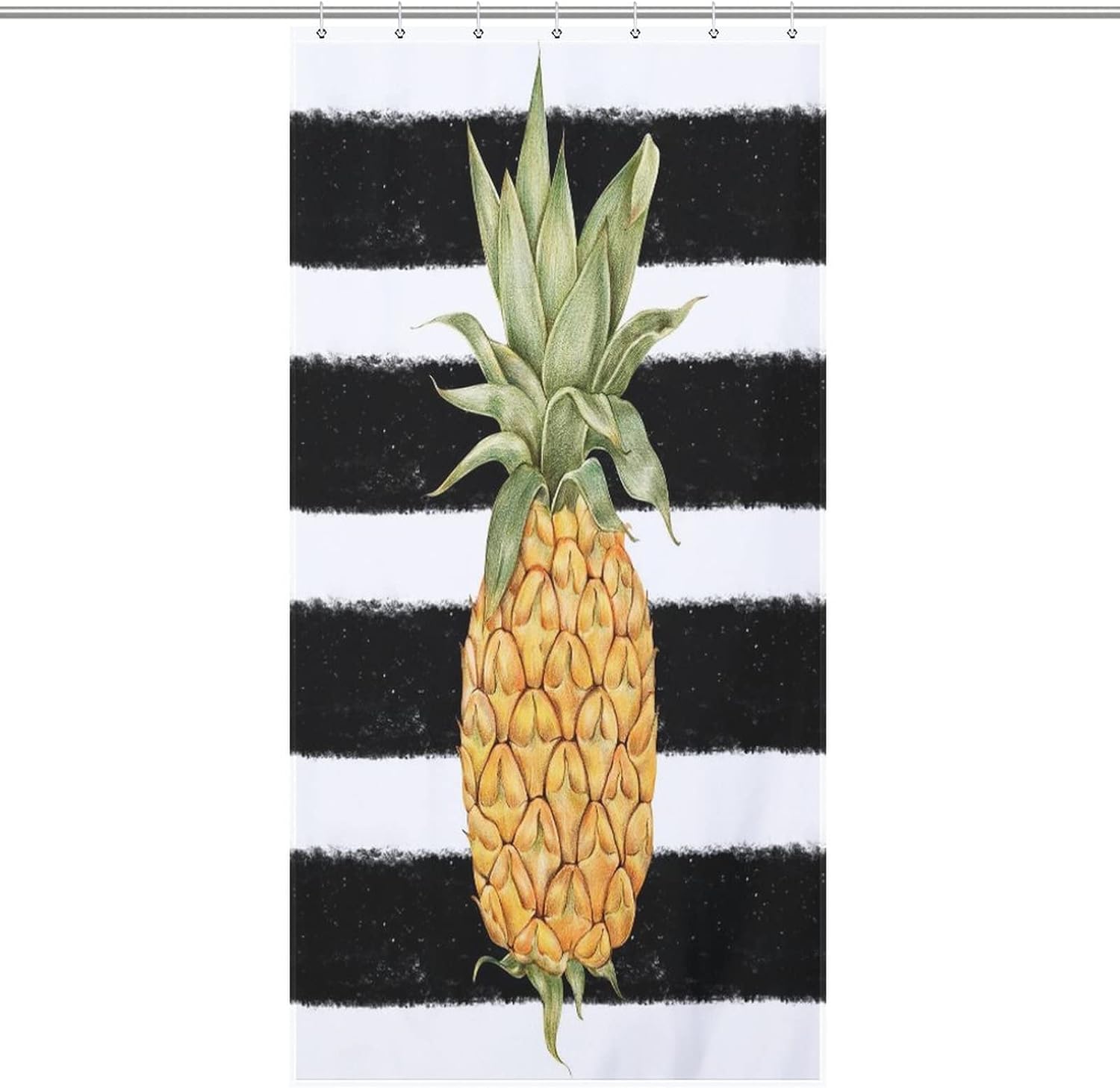 Natural Fruit Print Shower Curtain Washable Durable