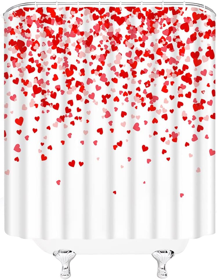 Romantic shower curtain Valentines Day design
