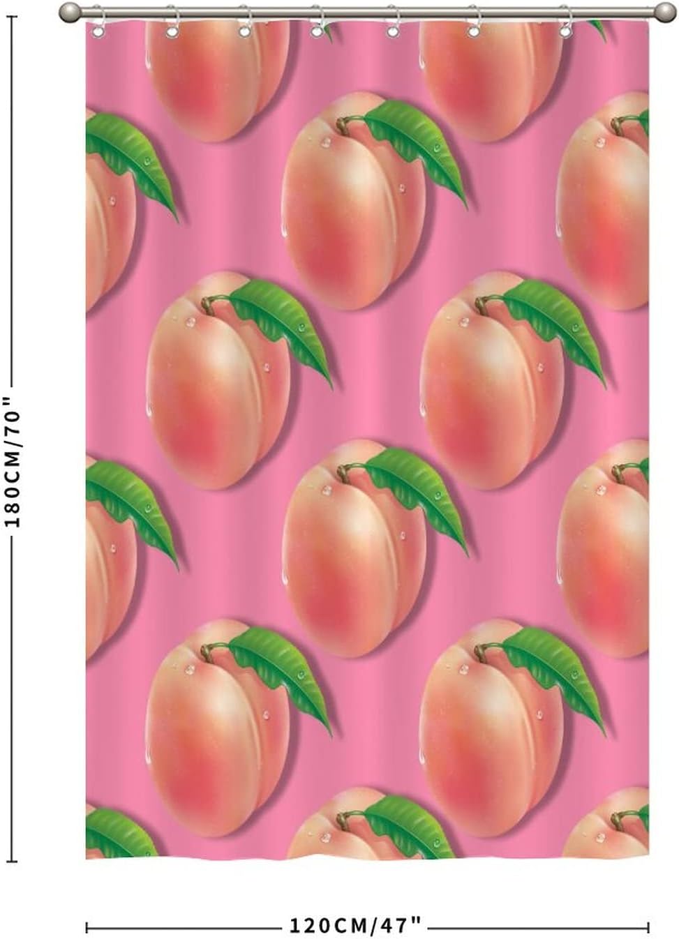 Cute Fruit Bath Curtains 47x71 ModernPolyester WashableBathroom Decor Set withHooks