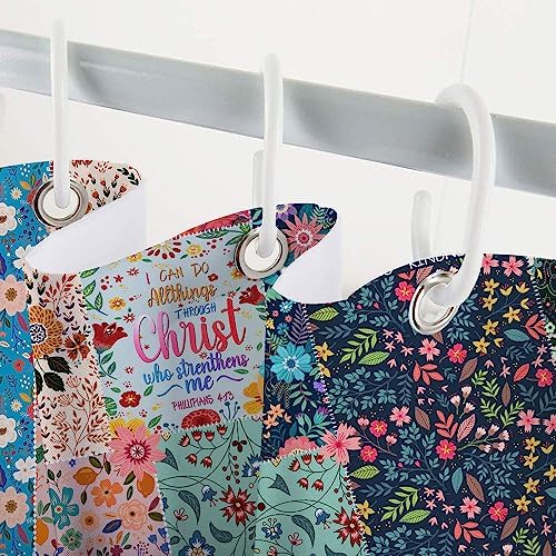 Bohemian Boho Floral Shower Curtain Set
