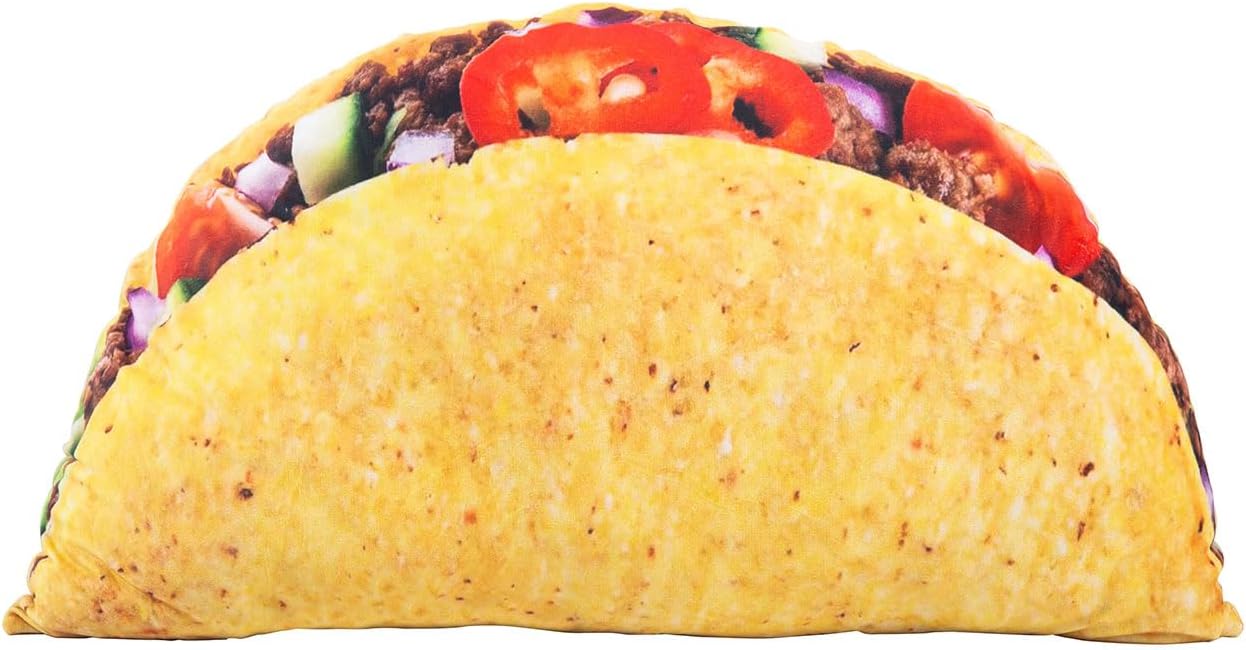ZIGFRUIT Taco Plush Pillow 3D Giant Food Throw Cushion