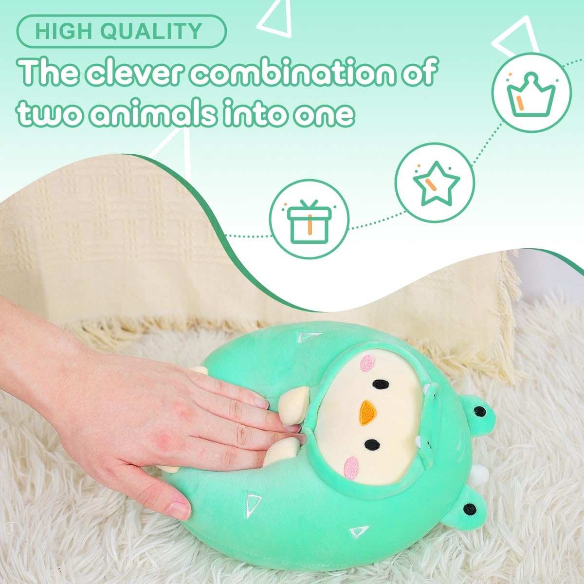 Cute Plush Crocodile Chicken Pillow Stuffed Animal