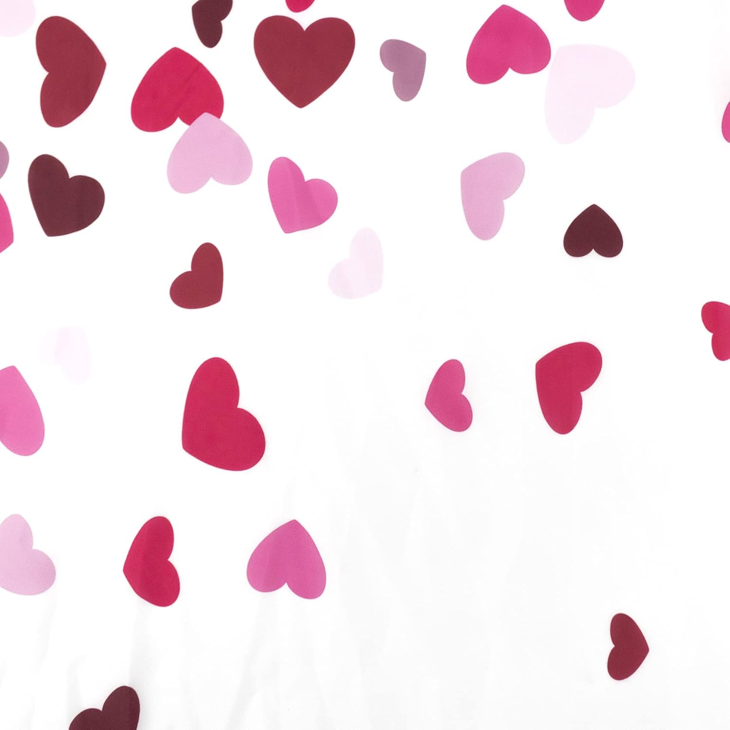 LB Romantic Hearts Shower Curtain Set 72x72 Waterproof