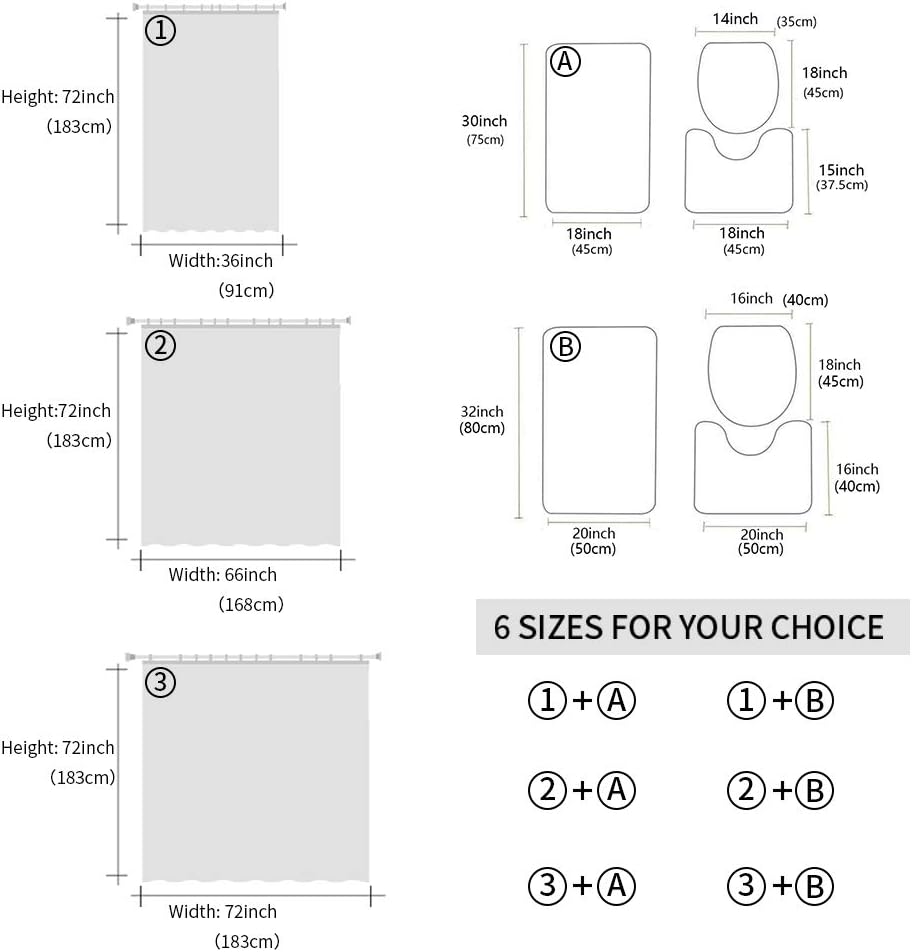 ZOE GARDEN Gradient Blue Bathroom Set 72x72-inch Showers More