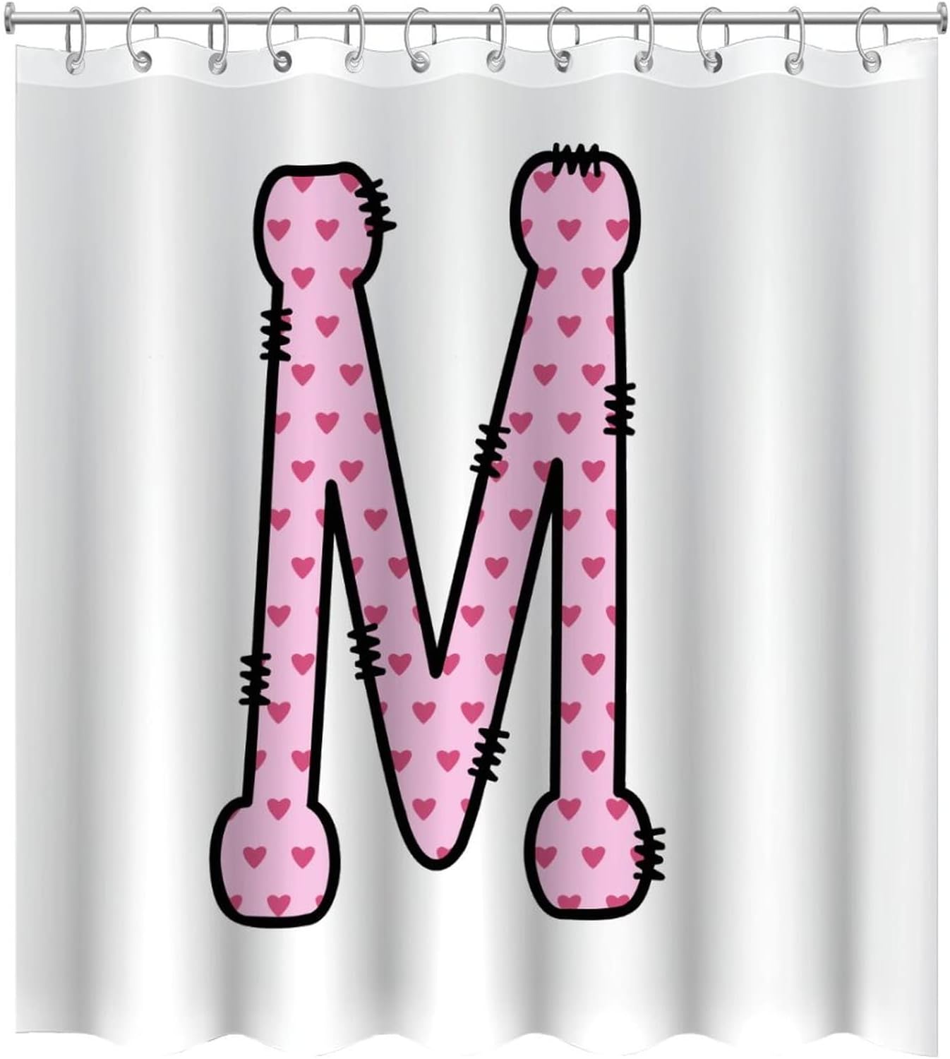 VEHFA Cute Pink Love Heart M Shower Curtain