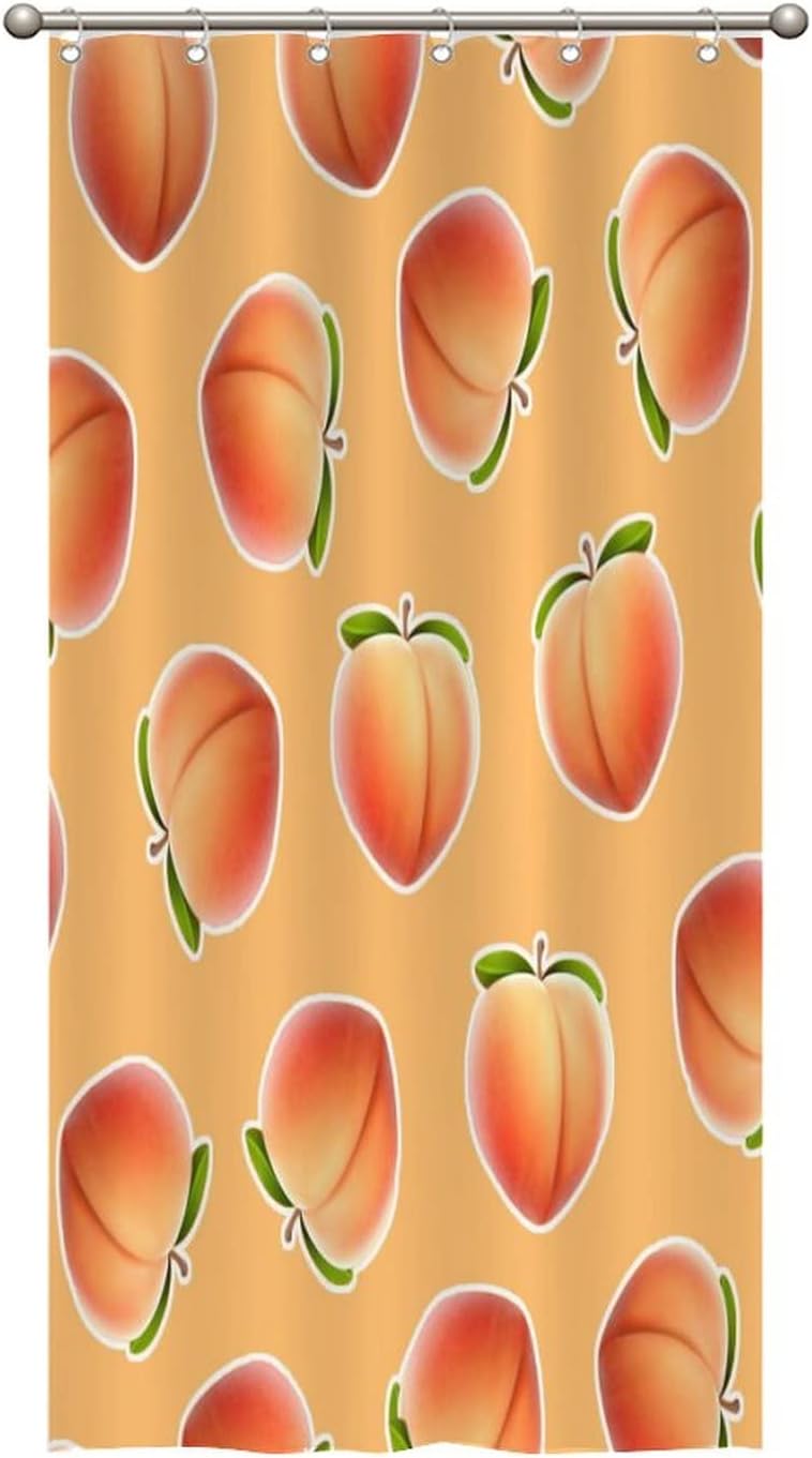Cute Washable Peach Shower Curtain