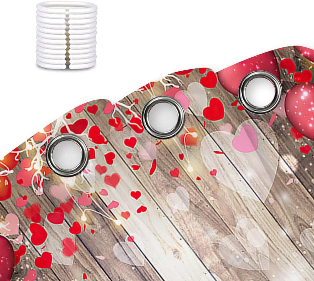 NYMB Valentine Rustic Heart Bashroom Shower Curtain