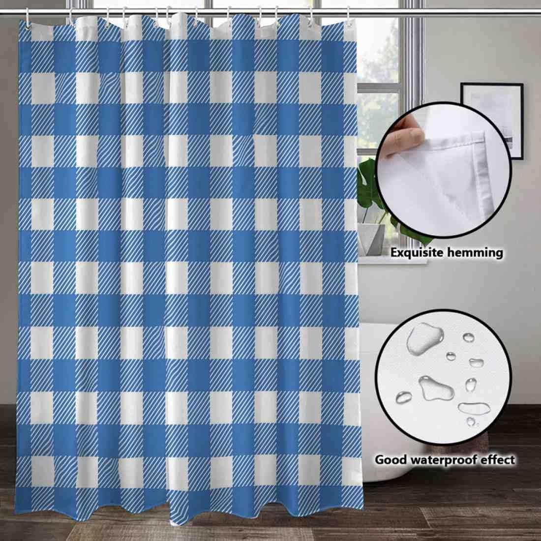 12-Hook Waterproof Bath Curtain