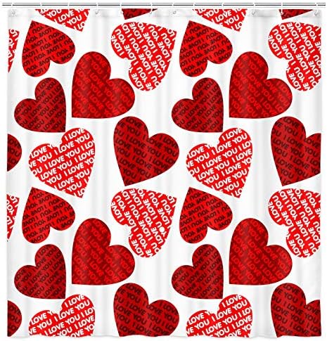 Elegant Valentines Day Red Heart Shower Curtain