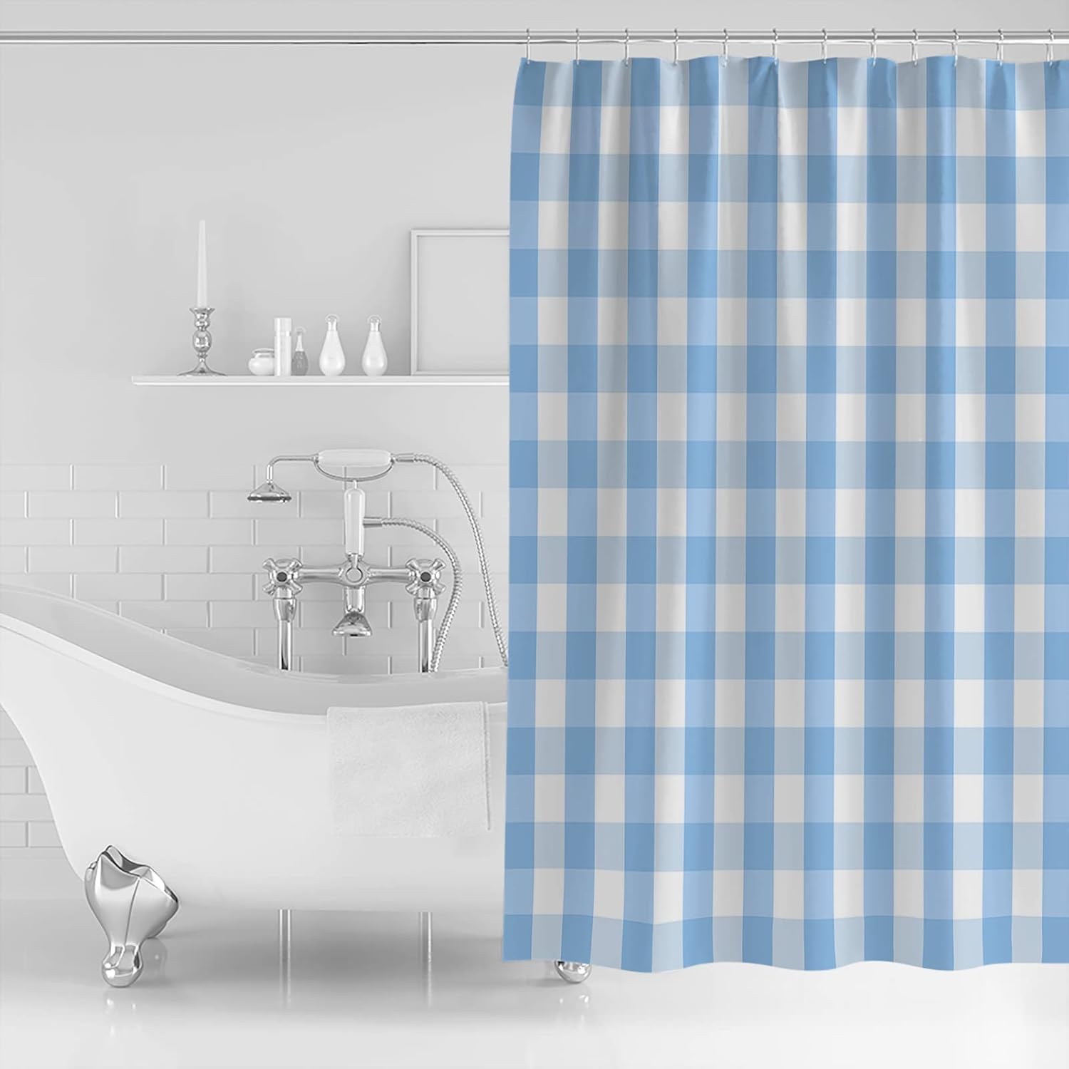 Spring Fresh Savannan Easter Plaid Shower Curtain 36x72
