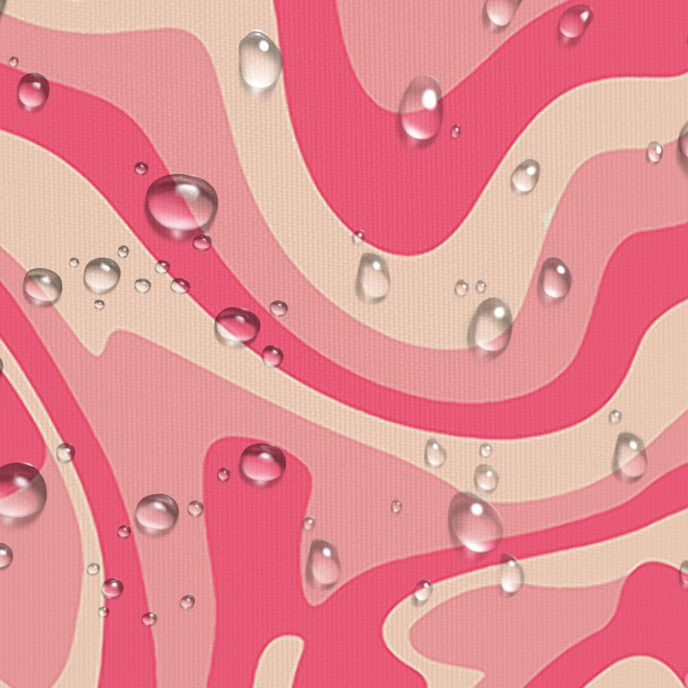 Aesthetic 70s Abstract Wavy Swirl Shower Curtain - Sage Pink