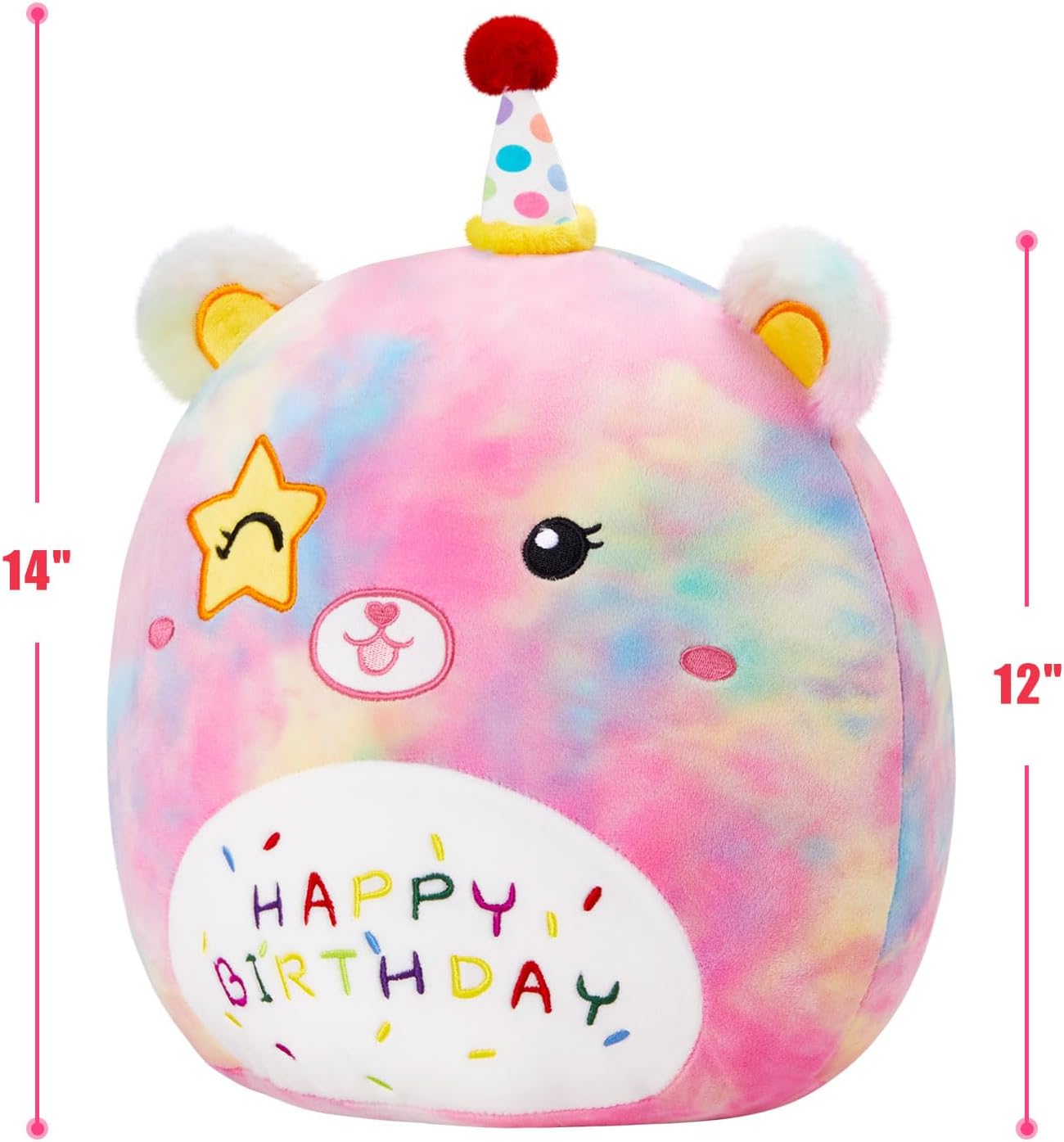 Happy Birthdays with Peace Bear Plush Pillow