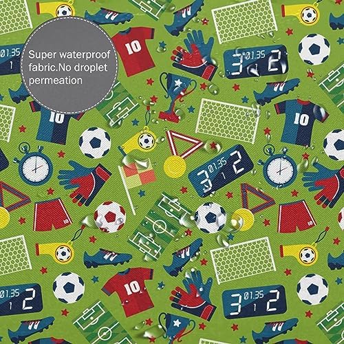 72x72 Inches Soccer Ball Green Shower Curtain with Hooks