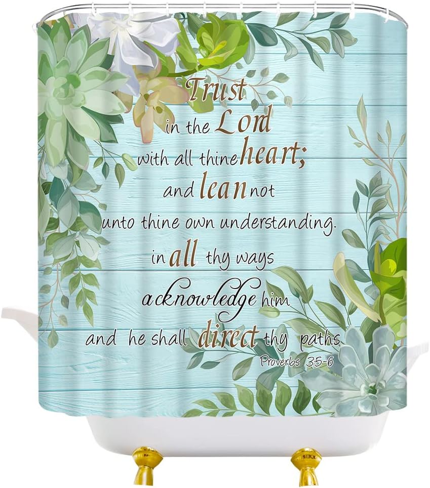 TINSHNN Inspired Quote Green Leafy Succulents Spring Positivity Relaxation in Your Bathroom