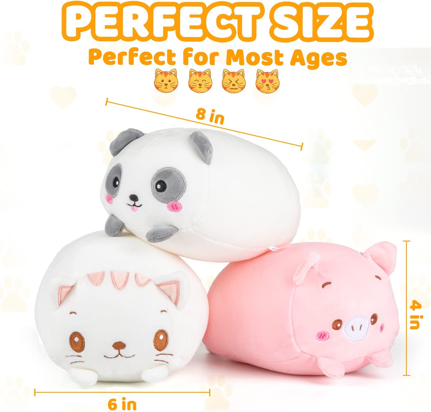 Labeol Plush Toys Set - Cute Plush Pillow for Cats Pigs and Pandas