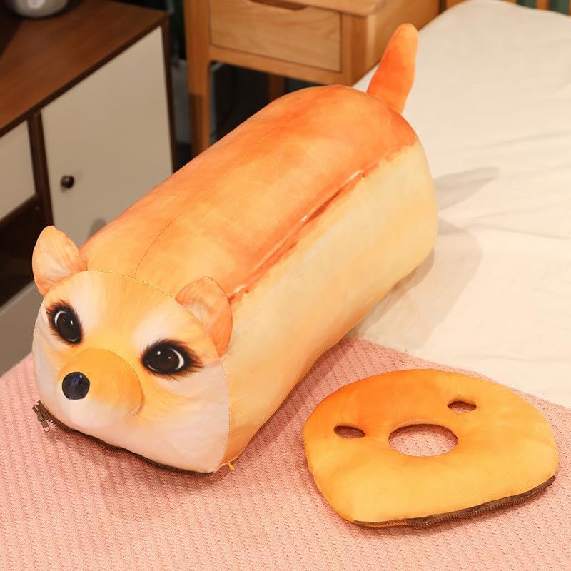 196 Inch Bread Plush Toy and Dog Plush Toy Funny Stuffed Animal Pillow