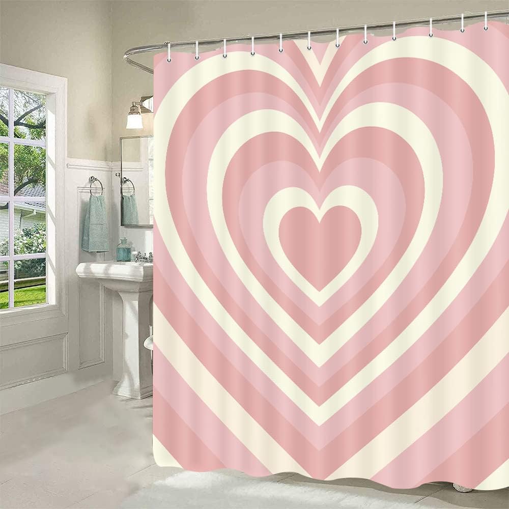 Valentines Day Heart High-Quality Shower Curtain for Your Bathroom Set
