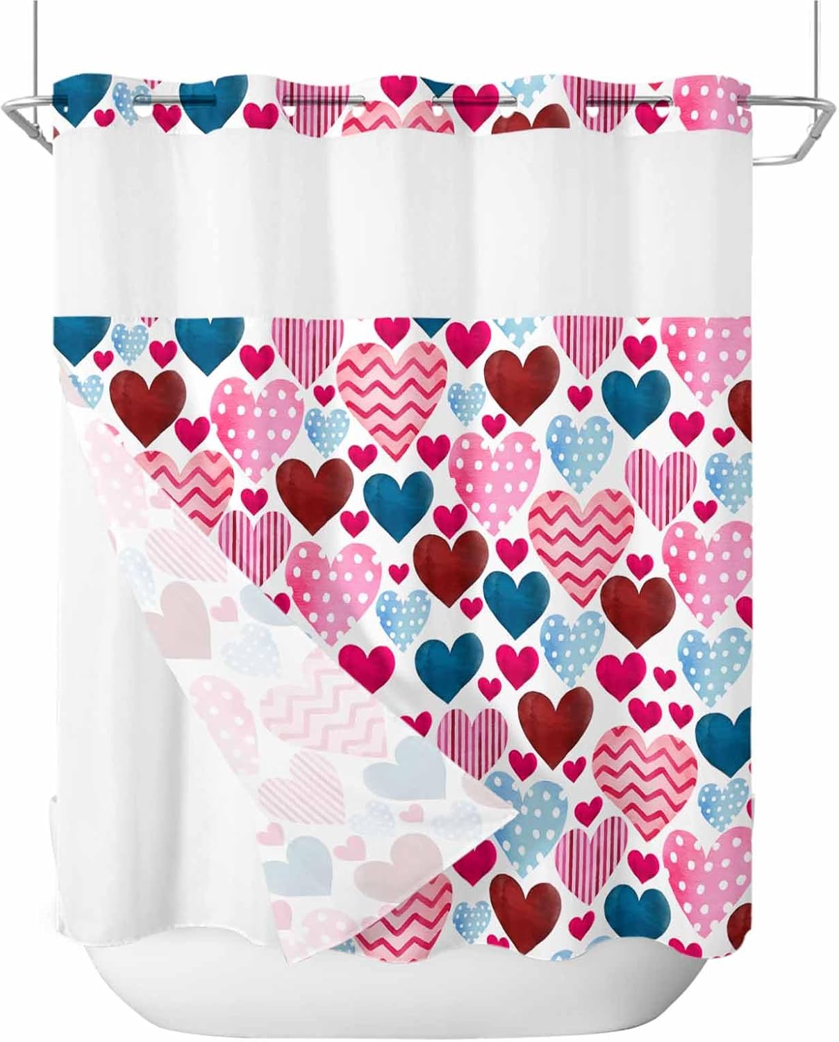 No-Hook Shower Curtain Set