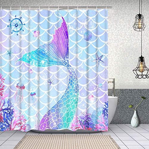 Perfect 4-Piece Mermaid Bathroom Set for Kids with Non-Slip Rugs
