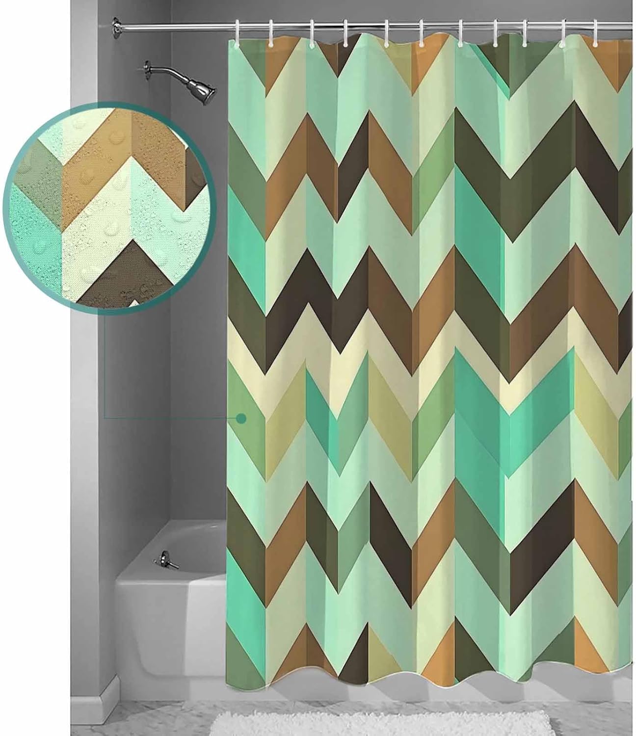 Ripple Stripes Washable Shower Curtain in 36x72