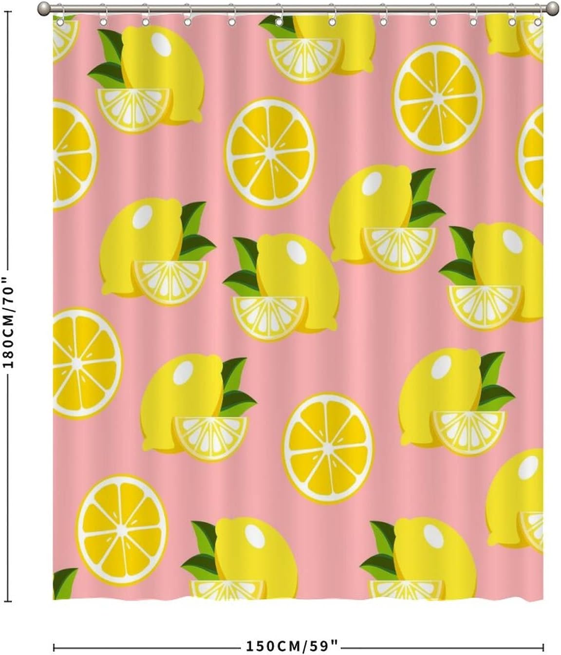 Natural Bath Curtains 59 x 71 Lemon Fruit Abstract