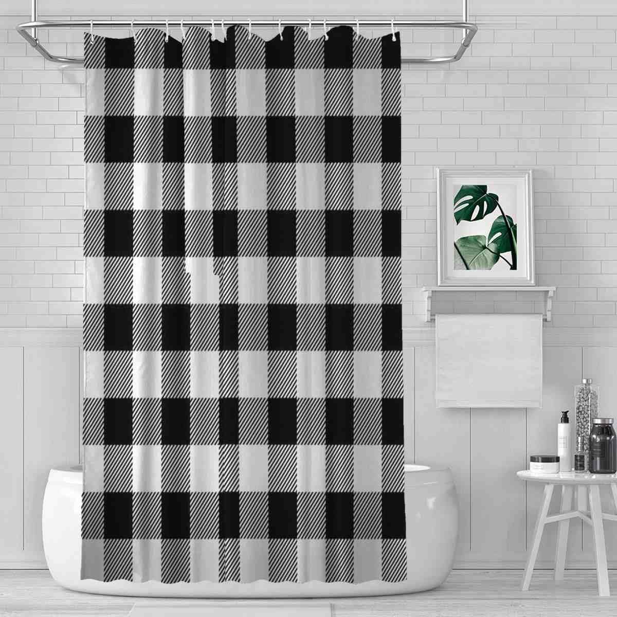 VISALUNA 72x72in Waterproof Shower Curtain Set with 12 Hooks