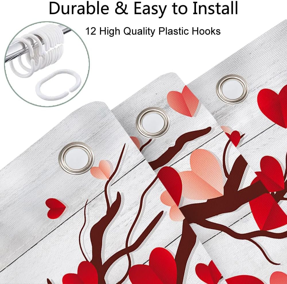 JAWO Valentines Day Shower Curtain