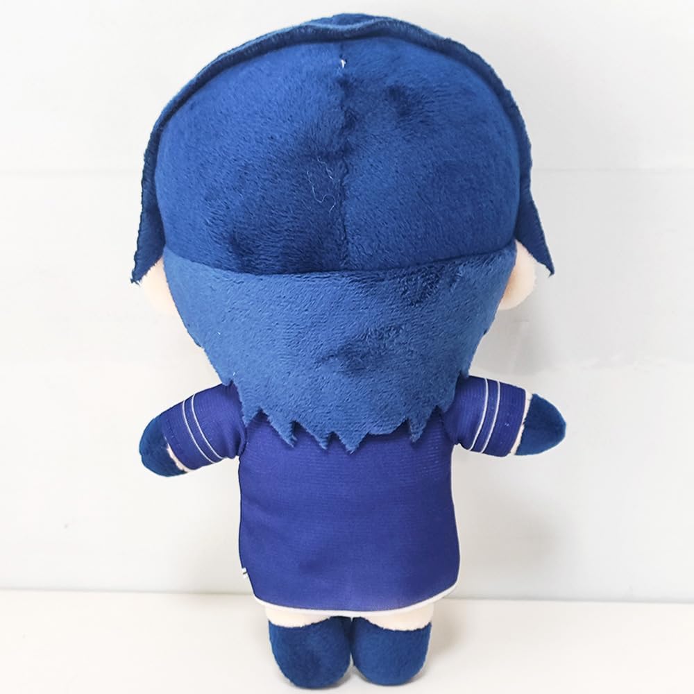 Cute Boy with Blue Hair and Black Eye Patch Stuffed Plush Toy Pillow