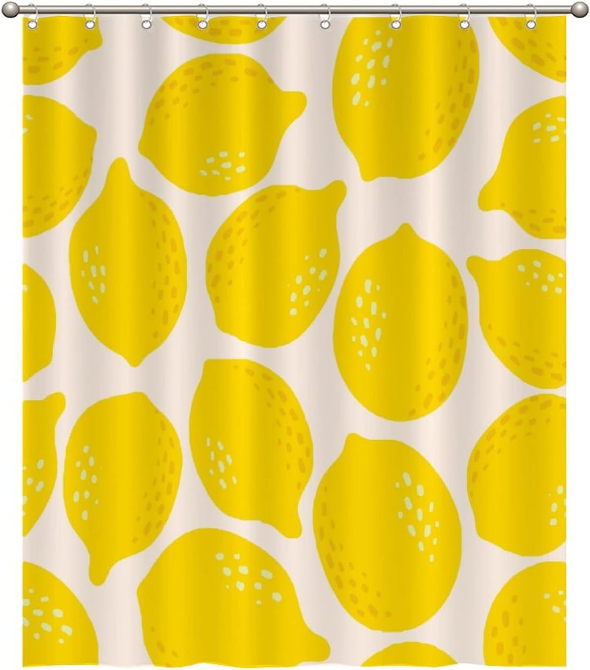 Funny Fruit Bath curtain set 59x71 - Lemon fruit design