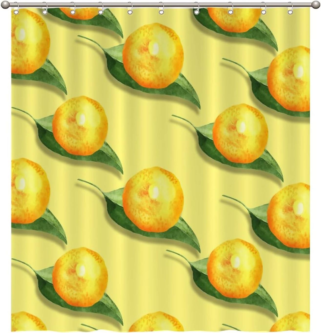 Fruit Pattern 65x71 Lemon shower curtain liner waterproof polyester with hook closure