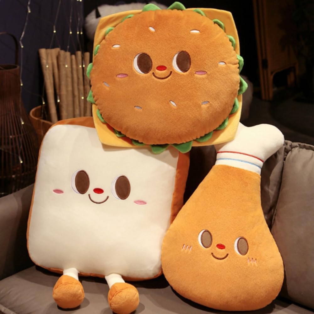 Adjustable Size Hamburger Plush Cute Food toy for Kids