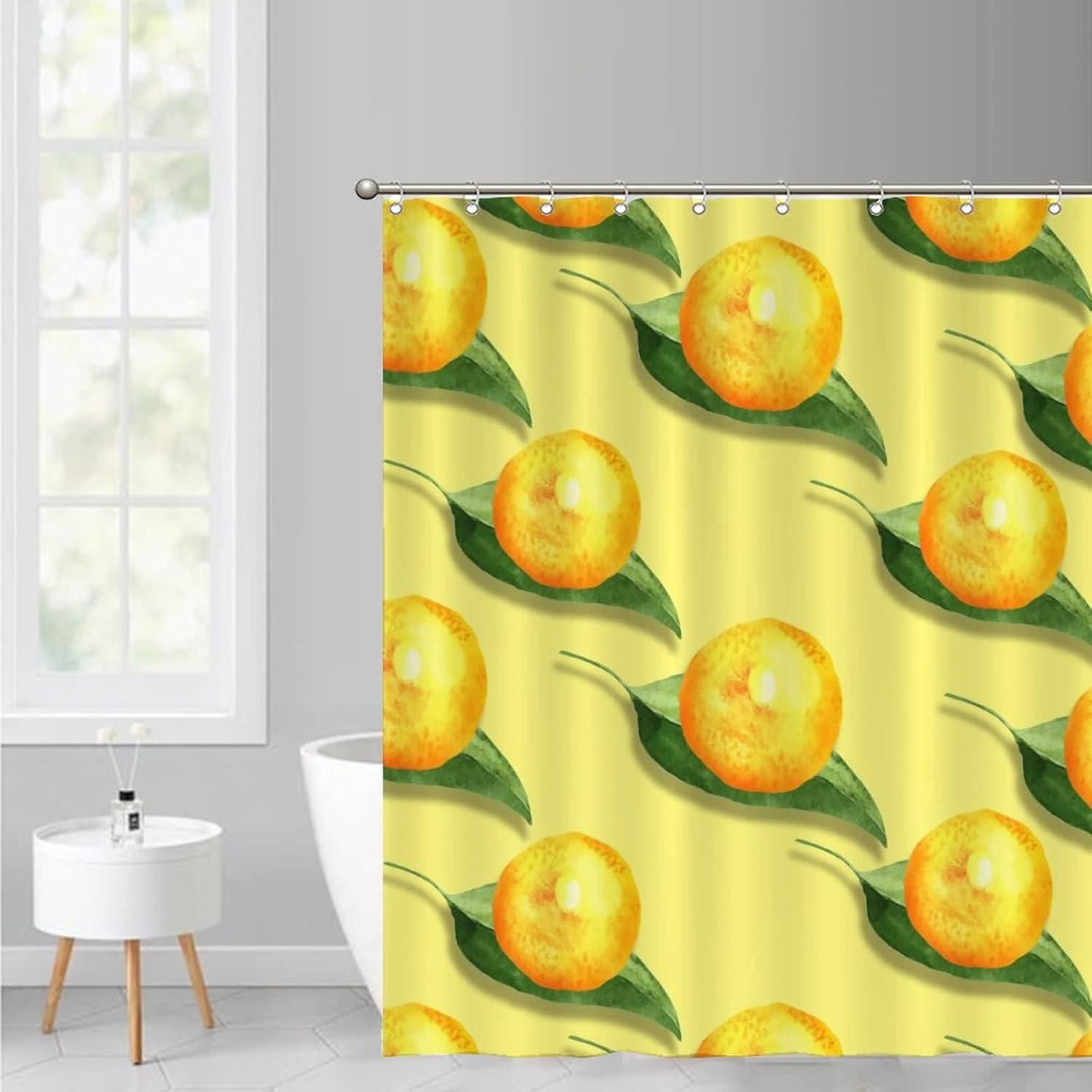 Fruit Pattern 65x71 Lemon shower curtain liner waterproof polyester with hook closure