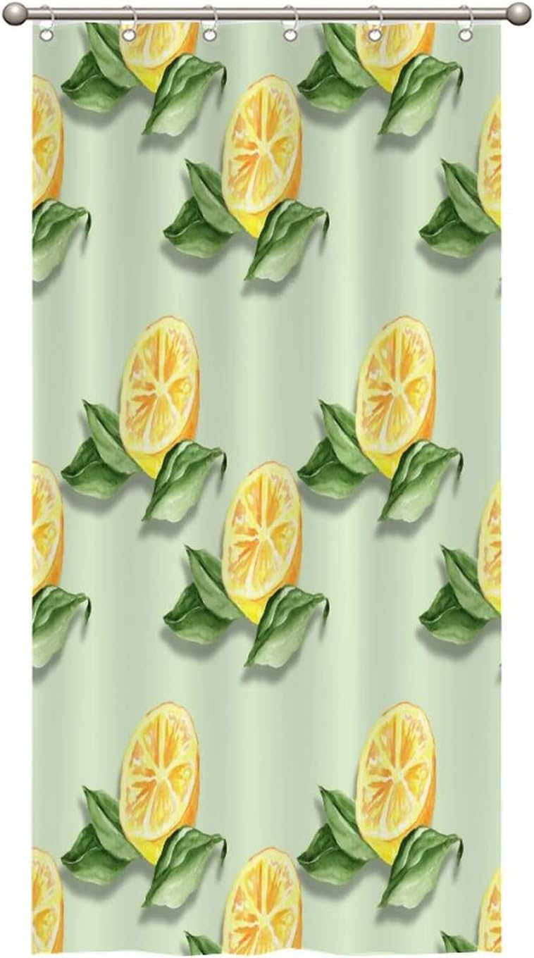 Abstract Lemon Fruit Shower Curtain Liner Set with Hooks